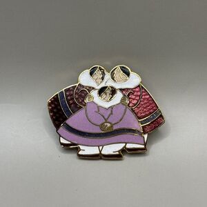 Vintage Barbara Lavallee Alaska Native Cloisonne Brooch Pin Purple Artique LTD